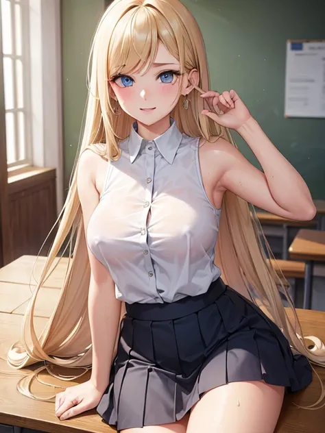 (Schoolgirl),classroom,osmasterpiece:1.2, best quality, ((ultra detailed)), high resolution, 2d, anime style , photo, photography, detailed background, ((very long hair,bronde hair, straight hair,big breasts,beautiful thighs,earrings))
BREAK
solo,{{blonde ...