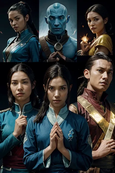 avatar the last airbender team all using their element