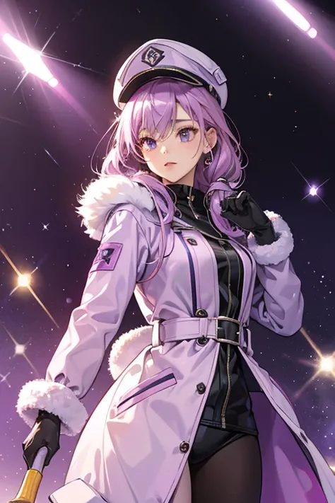 She is a pinkish-gray  who wears a purple snowsuit, light purple gloves, and a dark purple cap with yellowish fur. SPARKLE; GLITTER