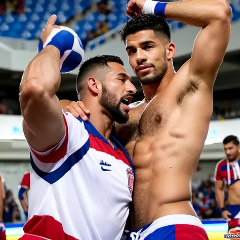 Capitan macho de futbol americano sumiso borracho y sin camisa, kissed and Abusado by a cheerleader gay man smaller, thinner y afeminado, bulto grande, desnudos, mostrando pectorales y abdominales completos,wet dreams, Big erection, besos, porno gay, fondl...