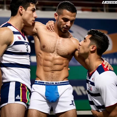 Capitan macho de futbol americano sumiso borracho y sin camisa, kissed and Abusado by a cheerleader gay man smaller, thinner y afeminado, bulto grande, desnudos, mostrando pectorales y abdominales completos,wet dreams, Big erection, besos, porno gay, fondl...