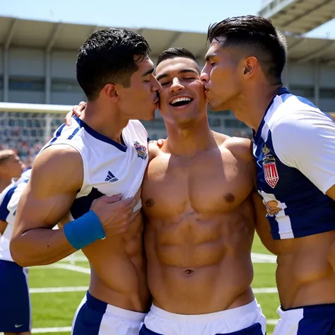 Capitan macho de futbol americano sumiso borracho y sin camisa, kissed and Abusado by a cheerleader gay man smaller, thinner y afeminado, bulto grande, desnudos, mostrando pectorales y abdominales completos,wet dreams, Big erection, besos, porno gay, fondl...