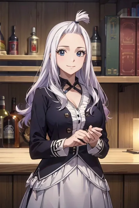 (best quality,4k,8k,highres,masterpiece:1.2),ultra-detailed,realistic,photorealistic:1.37, Mirajane Strauss with a beautiful smile wearing a cowboy outfit 