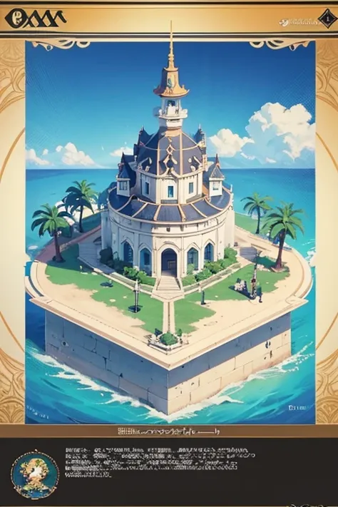 fantasy world, estilo isekai de anime, zona de comercio en la playa, estilo pixel art