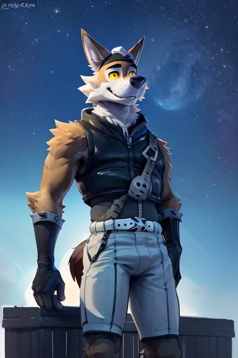 ((wendell fortnite, holding a horse plush, has a horse in his hands )), hentai, wolf , anthro, solo, male, short, shortstack,nig...