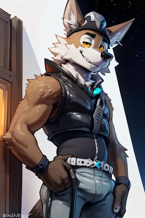 ((Wendell fortnite, holding a horse plush, has a horse in his hands )), hentai, wolf , anthro, solo, male, short, shortstack,night time , muscular, standing,intimate angle, looking  at viewer, white background, extremely detailed, photorealistic, 3d render...