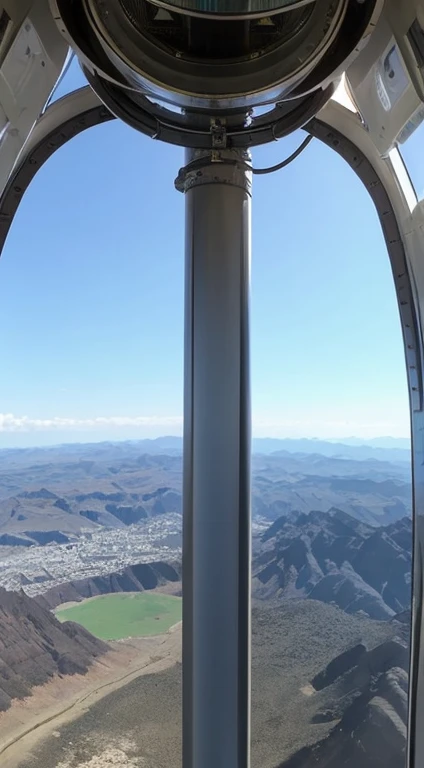 View from a space elevator　5000 meters above ground　Space