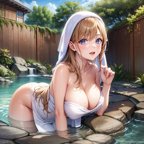 (masterpiece、Top quality、high resolution、8k wallpaper、Photo-realistic、Real skin:1.1)、Blonde Beauty、solo、Full body love、(Big breasts:1.5)、Married、Married Woman、No、(Naked towel:1.5)、Wet towel、Transparent towel、beautiful eyes、Shining eyes、Awkward、Sweating、rot...