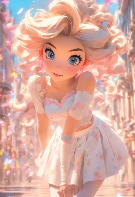 A woman posing in a short skirt and white top, Kunkan Pastel, Reddit, Rococo, Knee socks and skirt, Belle Delphine, Full length and white stockings, Wearing a skirt and knee-high socks, Real life anime girls, Sexy Costumes, 🌺 society, Anime Barbie in White...