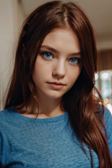 girl hair red and blue eyes