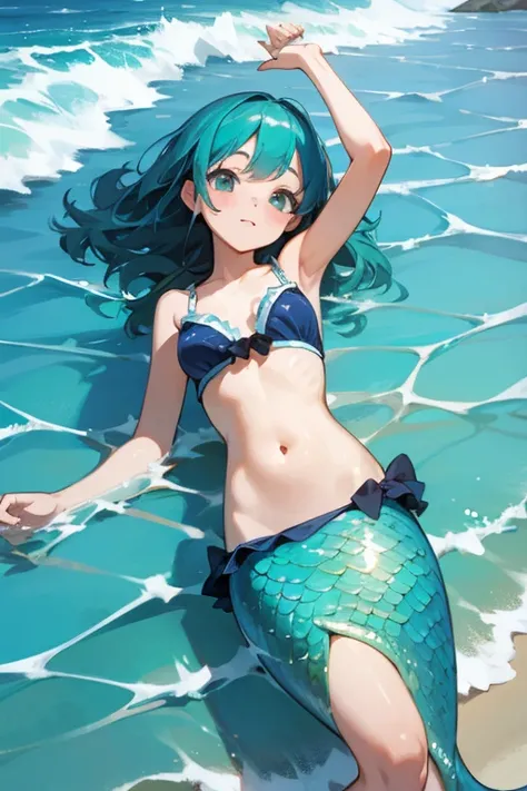 masterpiece、Highest quality、Ocean、cute、Belly button、Swimwear、girl、mermaid