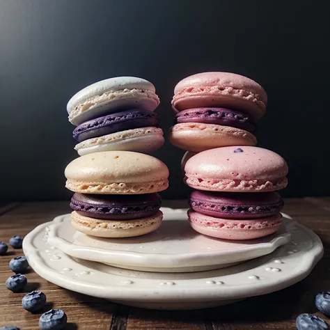 Blueberries macarons