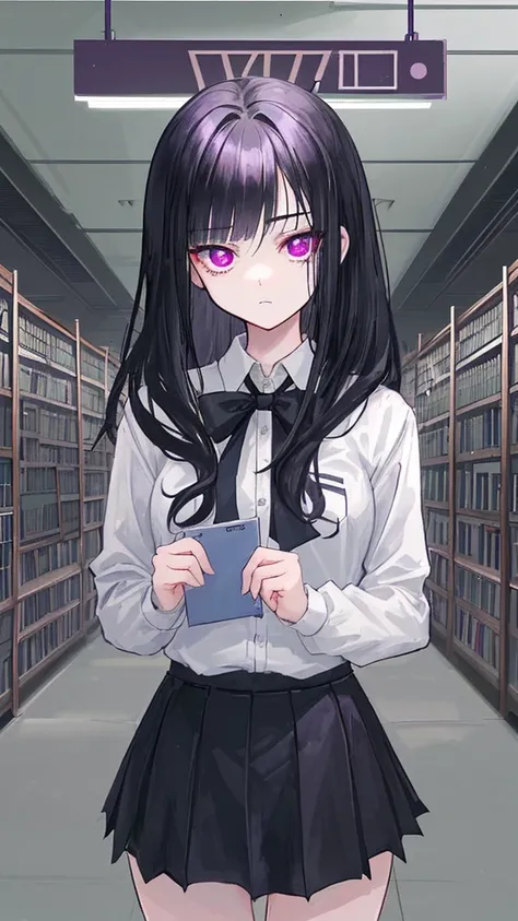 Mandy hates noises, shes an introvert, she loves to be alone. Her hair is black and suits her personality and her eyes are dark violet. She wears uniform since she is a student her favorite place is the library where is quiet and peaceful. BACKGROUND: SCHO...