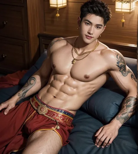 ( safe for work),Two handsome boys kissing, smiling at each other,hugging, kissing, touching lips, cuddle, romantic,skin ship, Chinese Men God, Mythology, realistic, Chinese odyssy, super Handsome,manly, kpop idol, handsome korean actor, 20 years old,, det...