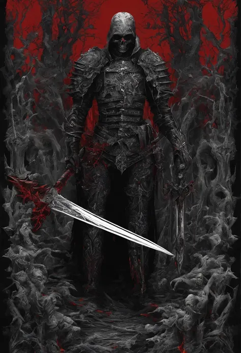 Dark army with red sword，