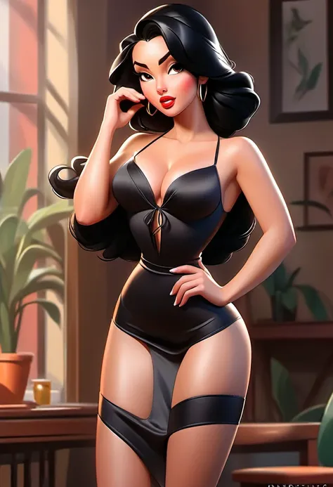 digital drawing, 4k, Fitness Model, Comic Babes, there is a woman in lingerie posing for a photo, sensual digital painting, seductive lady, very sexy woman with black hair, digital art of an elegant, fully clothed. sexy painting, in digital painting style,...