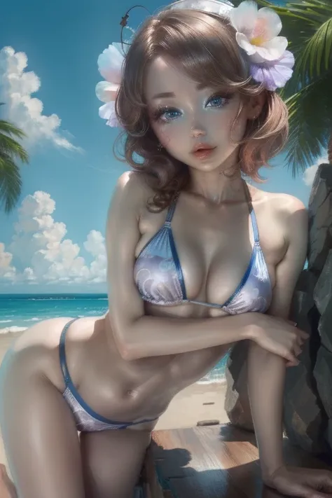 (masterpiece, highest quality, High resolution), One Girl, blue eyes、Swimwear、Seductive pose