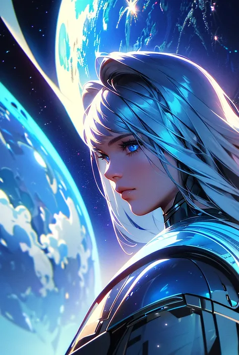 (best quality,4k,8k,highres,masterpiece:1.2),ultra-detailed,(realistic,photorealistic,photo-realistic:1.37),space girl,detailed eyes and lips,beautiful face,shiny hair,scintillating makeup,stunning outfit,galactic background,cosmic scenery,celestial bodies...