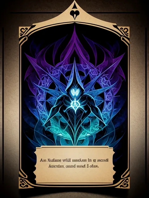 (Best Quality), 1 Card Backside, 1 Logo Thaumaturgy Themed, Abstract Illustration, Card Game