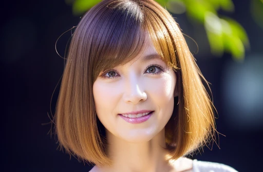 まとまったshort hair　55歳の日Personalwomanの横顔　Upper Body　straight hair　Straight hair　Her hair color is beige, almost blonde.　Very straight hair　まとまったshort hair　Personal　woman　Has bangs　Very straight hair まとまりのあるshort hair　Brown Hair　Straight-haired hair　straight h...