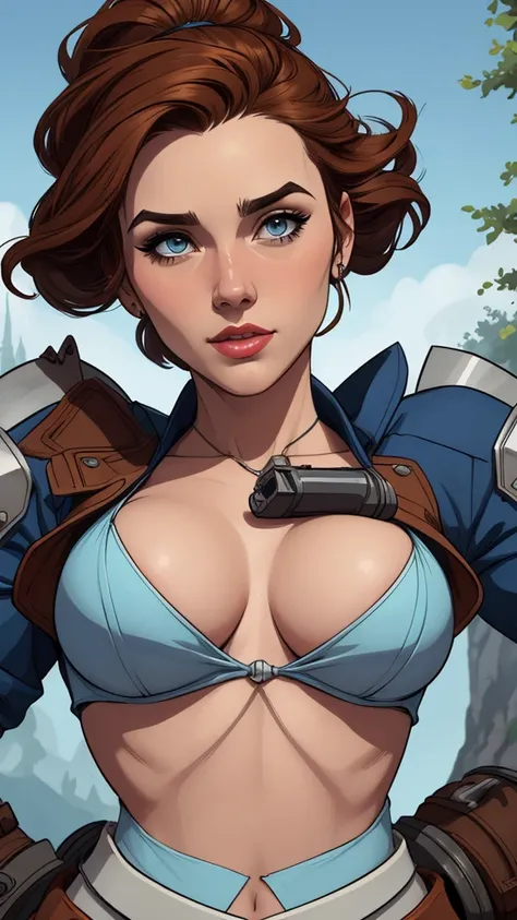 Personagem feminina armada com um .38 em estilo ocidental atompunk Fallout 4 Jennifer Connelly le com cicatrizes de guerra Imagem de desenho animado de uma mulher .Ilustra??o estilo desenho animado, estilo de arte dos desenhos animados, estilo de arte dos ...