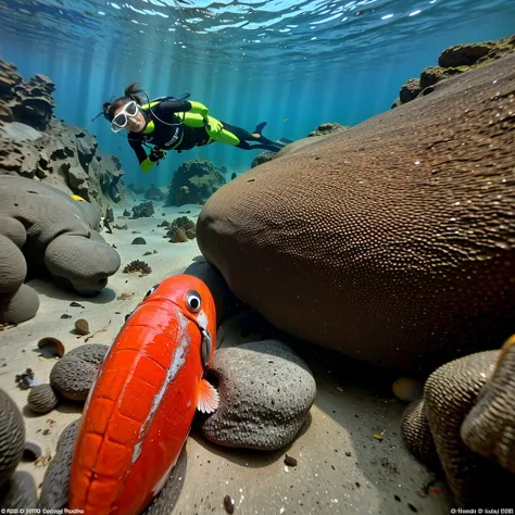 (best quality,highres,ultra-detailed,masterpiece:1.2),diver underwater,clear turquoise water,sunlight piercing through the surfa...