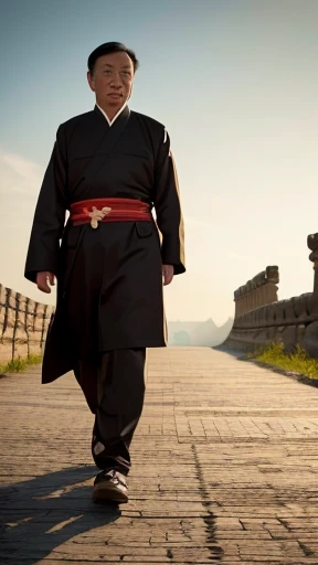 A man from ancient China walks alone