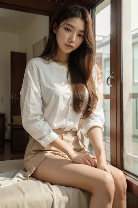 Beautiful girl,long legs,long hair, Korea face,thin