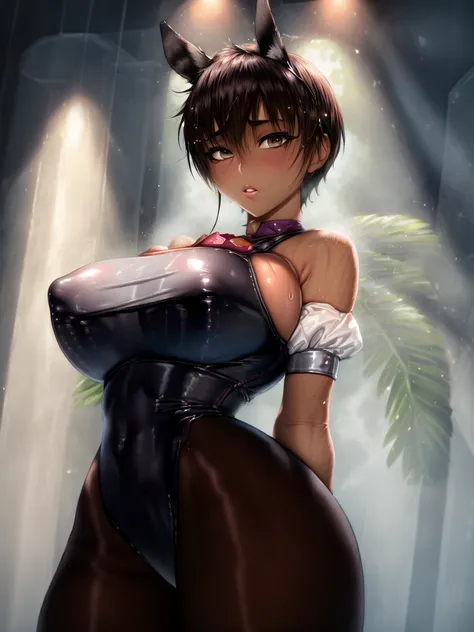 Casca in a white latex top with her arms outstretched, stop temporarily(Please raise your hand + blush), Anatomically correct,(((Big Breasts))),Protruding nipples,((Sweaty skin))Toned arms, Thin upper arms, with Please raise your hand, Underarm, Smooth bod...