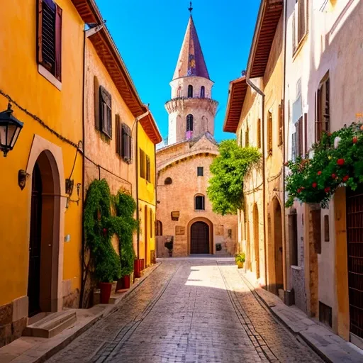 a beautiful Jewish city, with vivid colors and 4k image