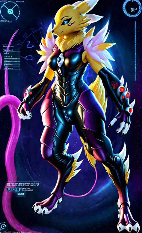 NSFW，Full-body concept art, 1 woman,renamon， dragon full body suit, evil fall, phantomization, violating vagina, zodiac girl, s, biological unit, tentacle clothes, high image quality, high detail, HUD, real, 16K NSFW，Full-body concept art, 1 woman,renamon，...