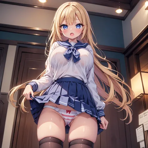 (cute eyes:1.2), (sparkling eyes:1.2),highest quality,wonderful,finely,extremely detailed CG Unity 8K wallpaper, (5 girls, Stand in line:1.3), (sailor uniform, clothed), (huge breasts), (open mouth:1.1), (long tongue:1.1), (mouth drool:1.1), (black stockin...