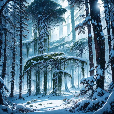 snow forest, jungle