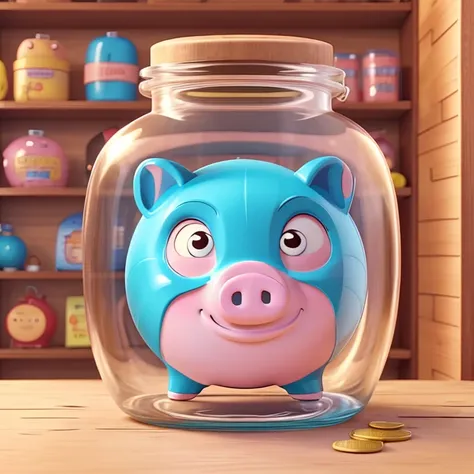  saving money in piggy bank cartoon