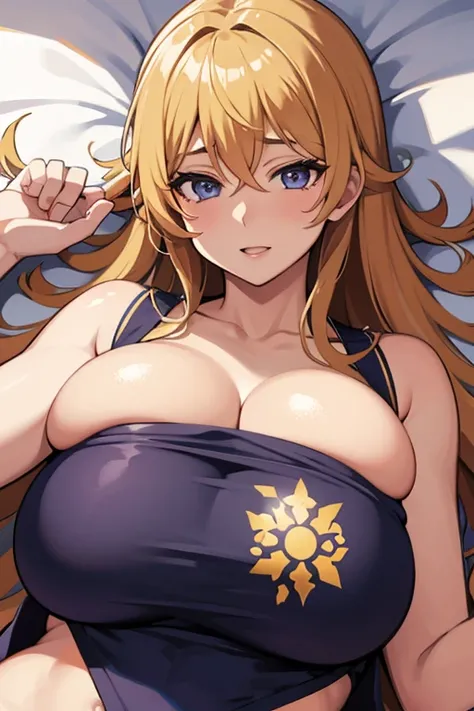 erina nakira with very big breast and is lying on his stomach