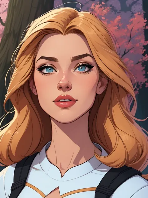 Female character in IElla Purnellstyle Cartoon style digital illustration art style cartoon picture of a woman .Ilustra??o estilo desenho animado, estilo de arte dos desenhos animados, Ella Purnellstyle Cartoon style digital illustration artgerm stylecarto...