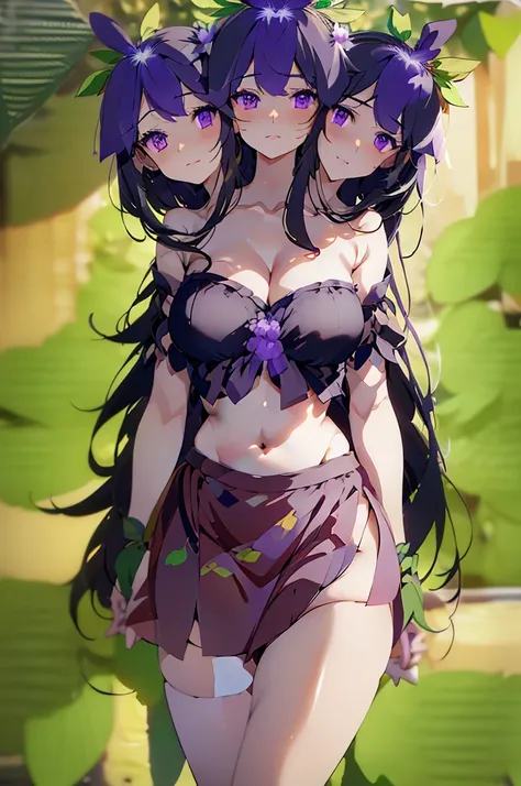 (masterpiece, best quality), best quality, best resolution, (ultra-detailed), (3heads:1.5), 1girl, (hisami yomotsu:1.3), masterpiece, best quality, ultra quality, ultra resolution, ultra detail, purple top, crop top, ((stomach)), midriff, ((groin)), purple...