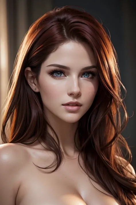 (best quality,4k,8k,highres,masterpiece:1.2),ultra-detailed,(realistic,photorealistic,photo-realistic:1.37),Amanda Cerny,beautiful detailed eyes,beautiful detailed lips,extremely detailed eyes and face,longeyelashes,red hair,chaotic and untamed,playful exp...