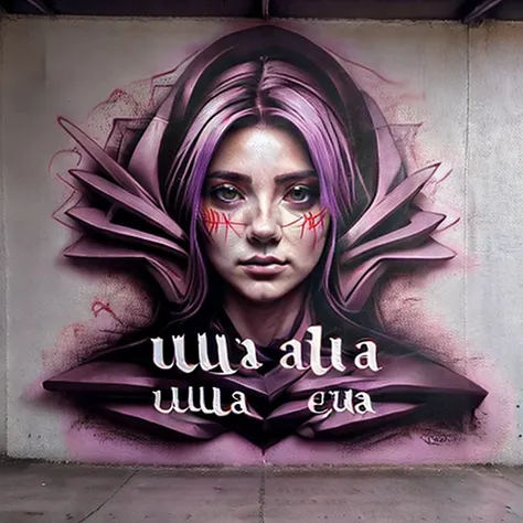 un primer plano de un graffiti 3d con la palabra (((text: "laura"))) , el mejor graffiti, el graffiti lo hace un chico con ropa ...