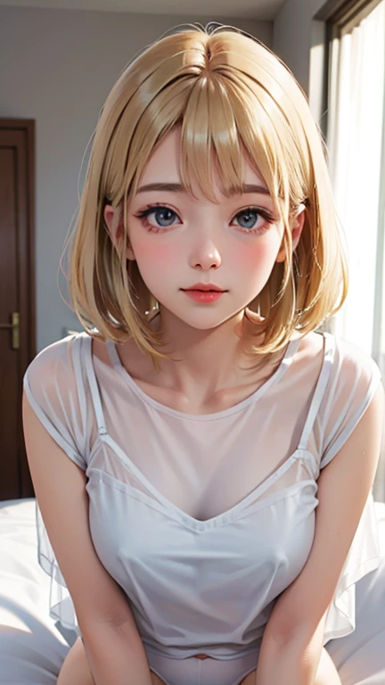 Blushing lightly and smiling, (Top quality masterpiece:1.2) Delicate illustrations, Very detailed, /Beautiful woman Japan in her 30s、1 person,Very cute and slim、Excellent style 、((8K images、super high quality))、Very delicate face, Skin and Hair、beautiful f...