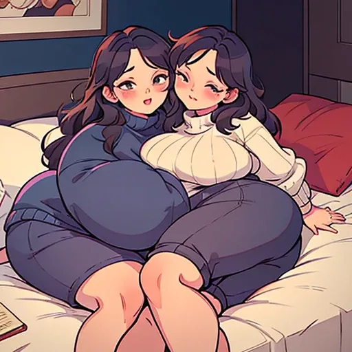 your two headed sweater and sweatpants wearing fat white girlfriend’s older and more attractive  conjoined mommy second head asking you to kiss  her while your girlfriend is asleep on the fully clothed two headed body they share 