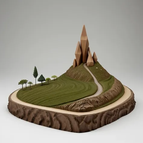 "Hills" literally HILL that are small, to supposed to look wood sculpture, and its for art school project