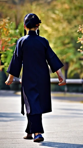 Ancient Chinese woman walking alone