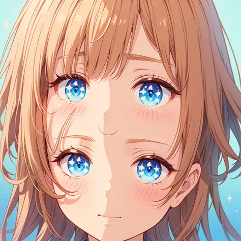 Golden Ratio、Close-up shot、vtuber-halfbody、Bangs above the eyebrowasterpiece、Best Quality、Best illustrations、Super detailed、Upper Body、solo、1 girl、looking at the camera、Simple Background、Super detailedな眼、Sparkling eyeilky white and blue gradient long hair、...