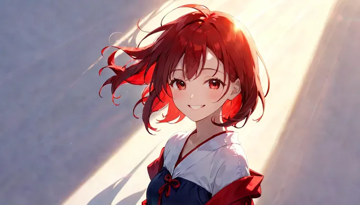 Today is a happy day、sun and shadow、Strong female silhouette、Smiling Girl,red,red,red