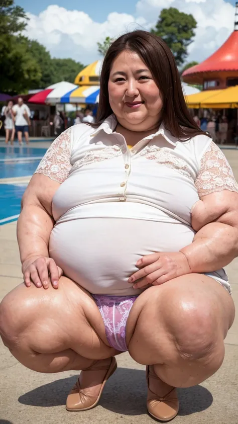 (((Photo Composition))), gravure, highest quality, Very detailed, Realistic, Very detailedskin, Perfect Anatomy, (Japanese MILF),80 years old, big breasts, Mature Woman, Sexy, Chromo White Skin, View your viewers,(((obesity))),((Double chin)),((Big belly))...