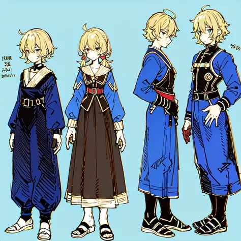 (character design sheet, (((same character))), front, side, back), 2d anime style, anime mo art style, 1 person, asexual, brilli...