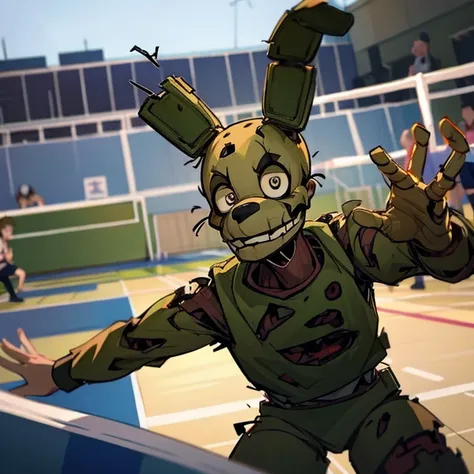 springtrap playing volleyball