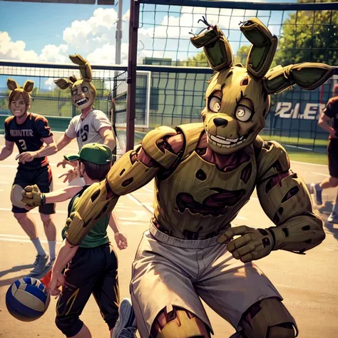 springtrap playing volleyball