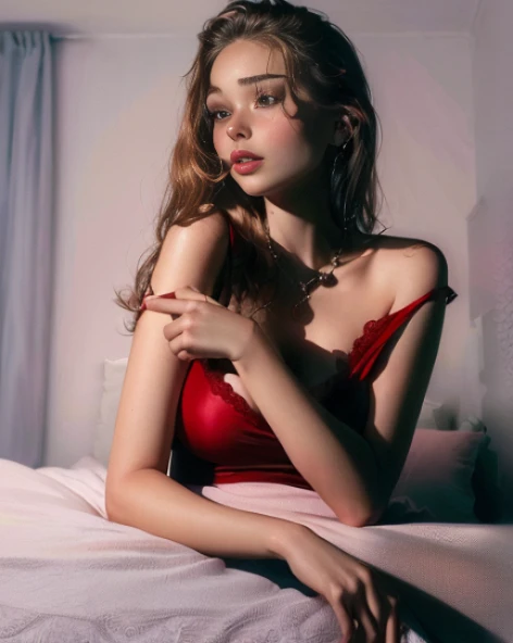 Woman in red dress sitting on bed, Portrait of Sophie Mudd, Anna Nikonova aka newmilky, Julia Lamova&#39;s style, Yelena Belova, John shouted, Angela Fian, Anastasia Ovchinnikova, Olga Buzova, Victoria Gavrilenko, Alina Ivanchenko, Anna Nikonova